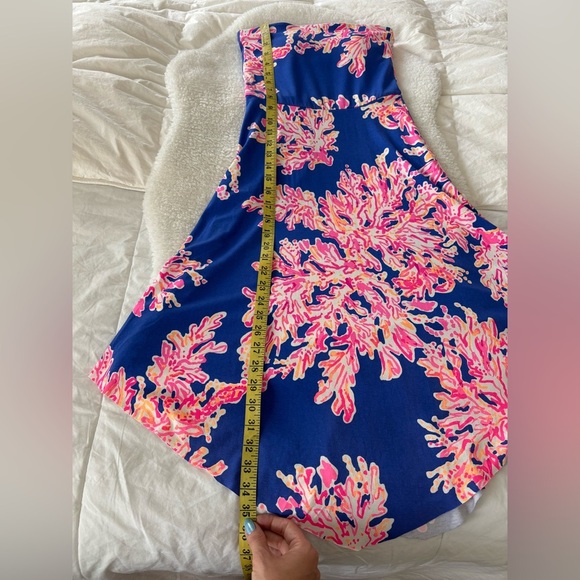 Lilly Pulitzer Strapless Fit & Flare Dress Sz 2XS Blue pink - Picture 10 of 11